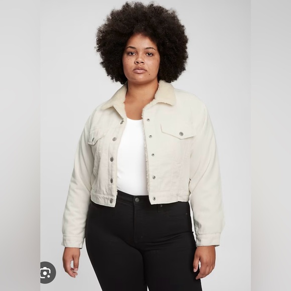 GAP Jackets & Blazers - Gap '90s Sherpa Cord Icon Jacket Beige Ivory, Size Small